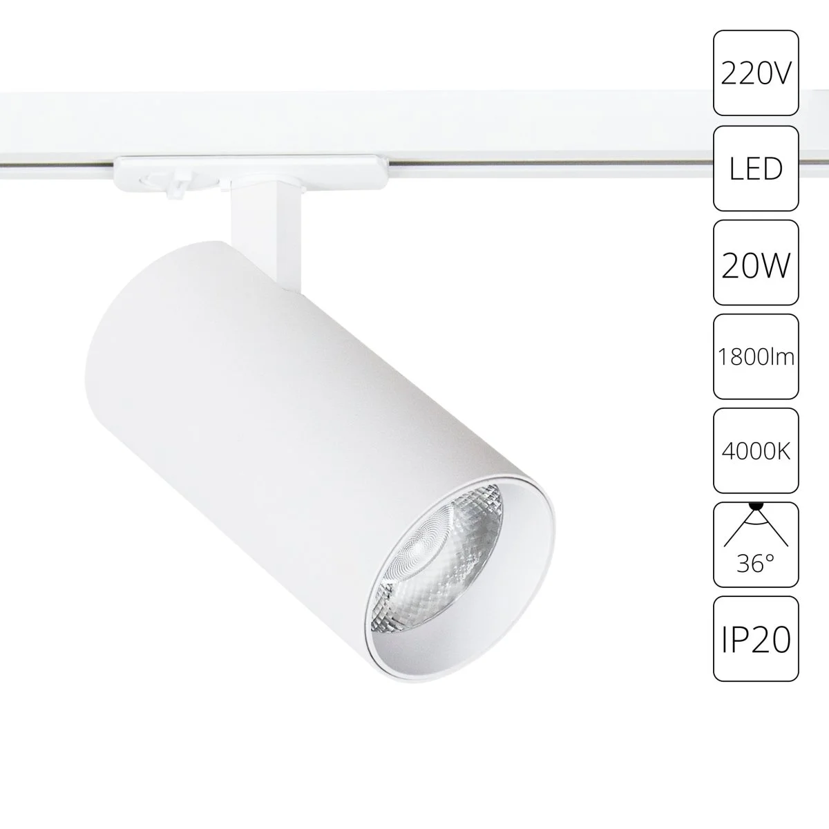 картинка Трековый светильник Arte Lamp BENE A1947PL-1WH