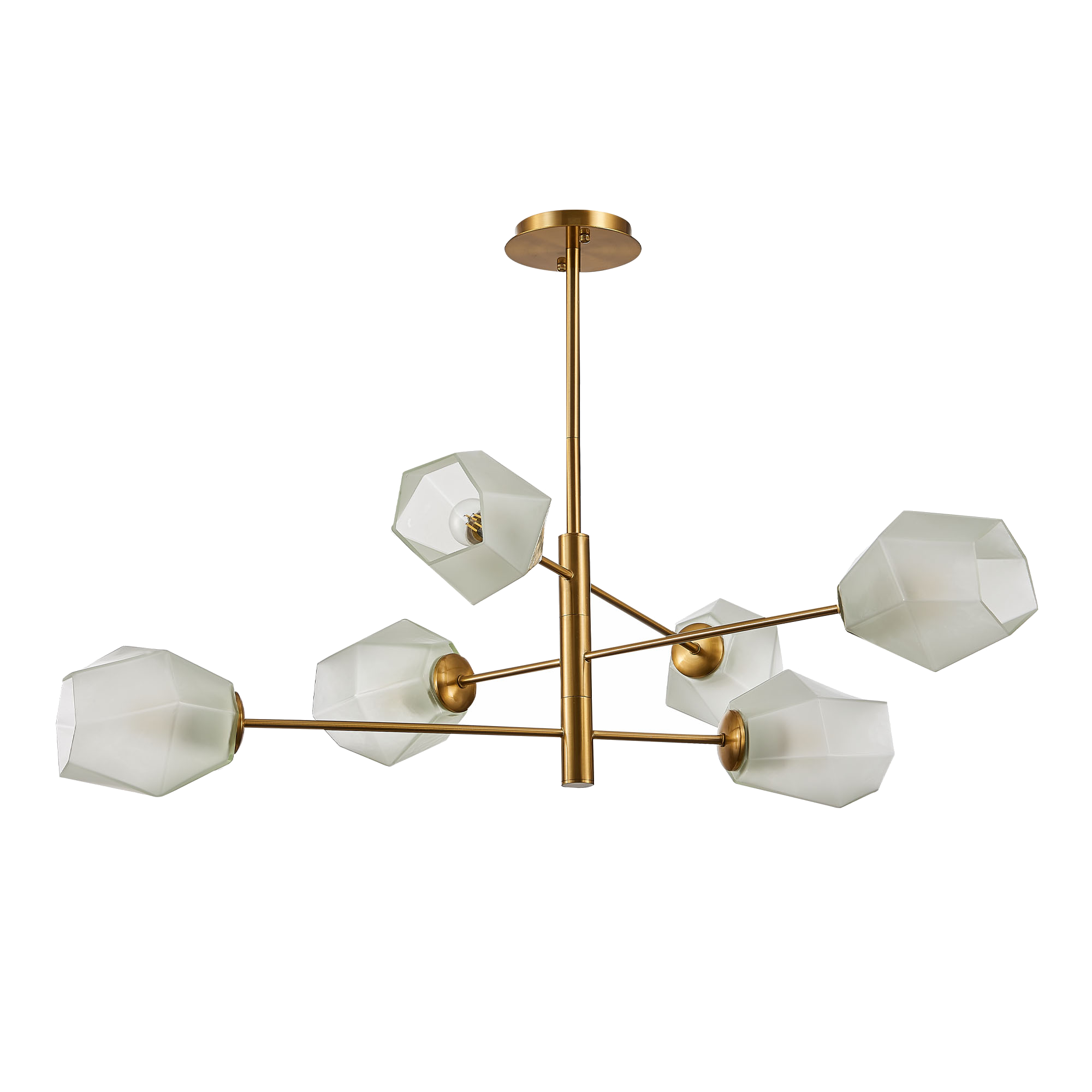 картинка SLE205202-06 Светильник потолочный Латунь/Белый E27 6*60W