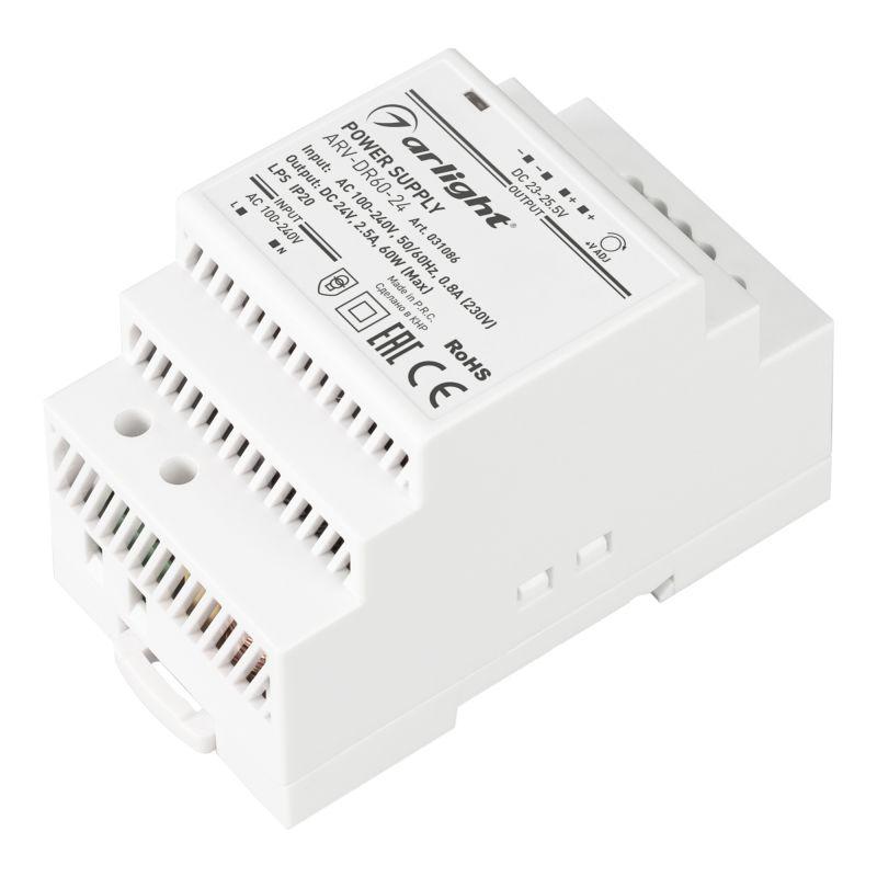 картинка Блок питания ARV-DR60-24 24В 2.5А 60Вт IP20 DIN-рейка Arlight 031086
