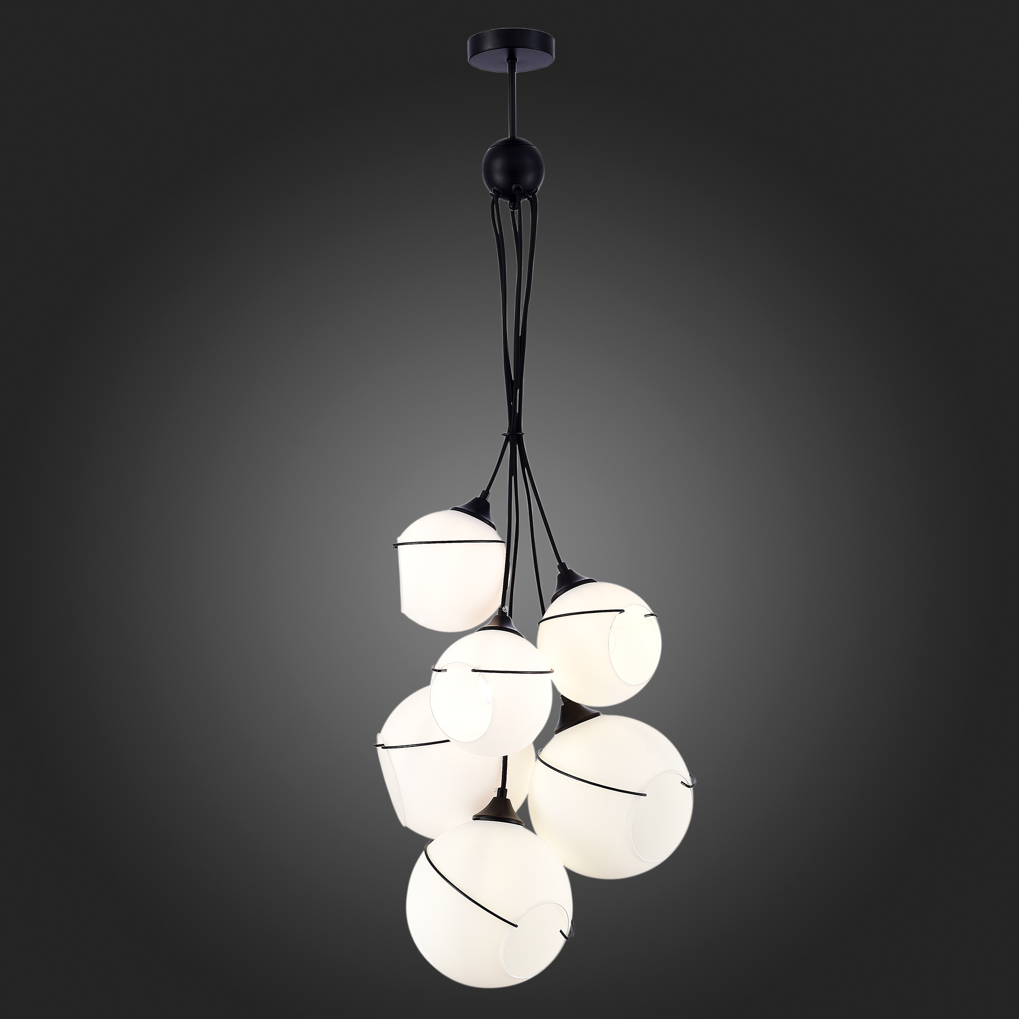 картинка SLE103143-06 Светильник подвесной Черный/Белый E27 6*60W