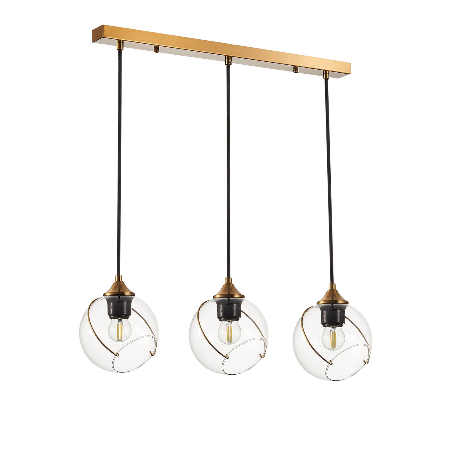 картинка SLE103103-03 Светильник подвесной Золотистый/Прозрачный E27 3*60W