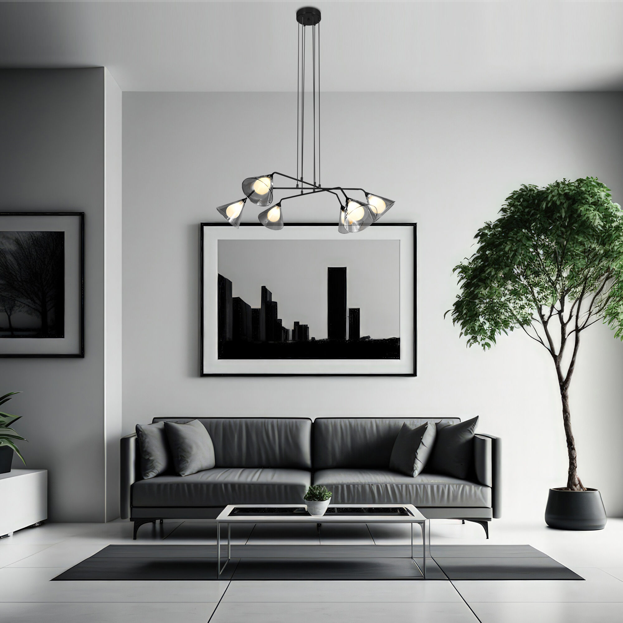 картинка Подвесной светильник со стеклянными плафонами 70161/6 черный