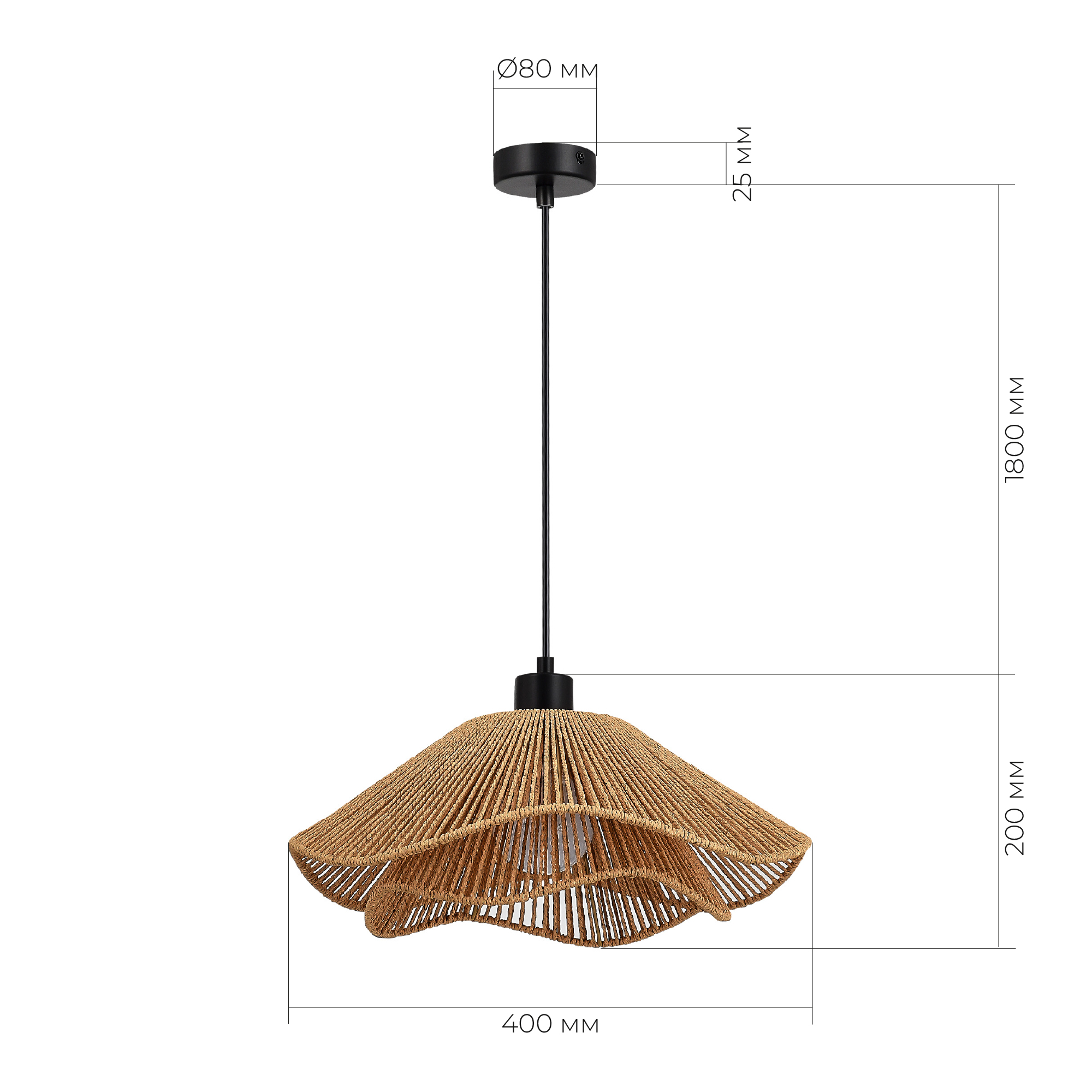 картинка SLE6023-603-01 Светильник подвесной бежевый/черный E27 1*40W