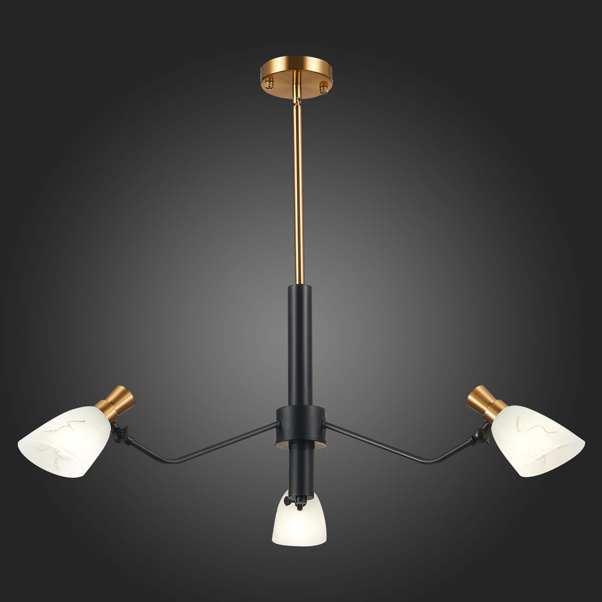 картинка SLE205403-03 Светильник подвесной Черный, Латунь/Белый E14 3*60W