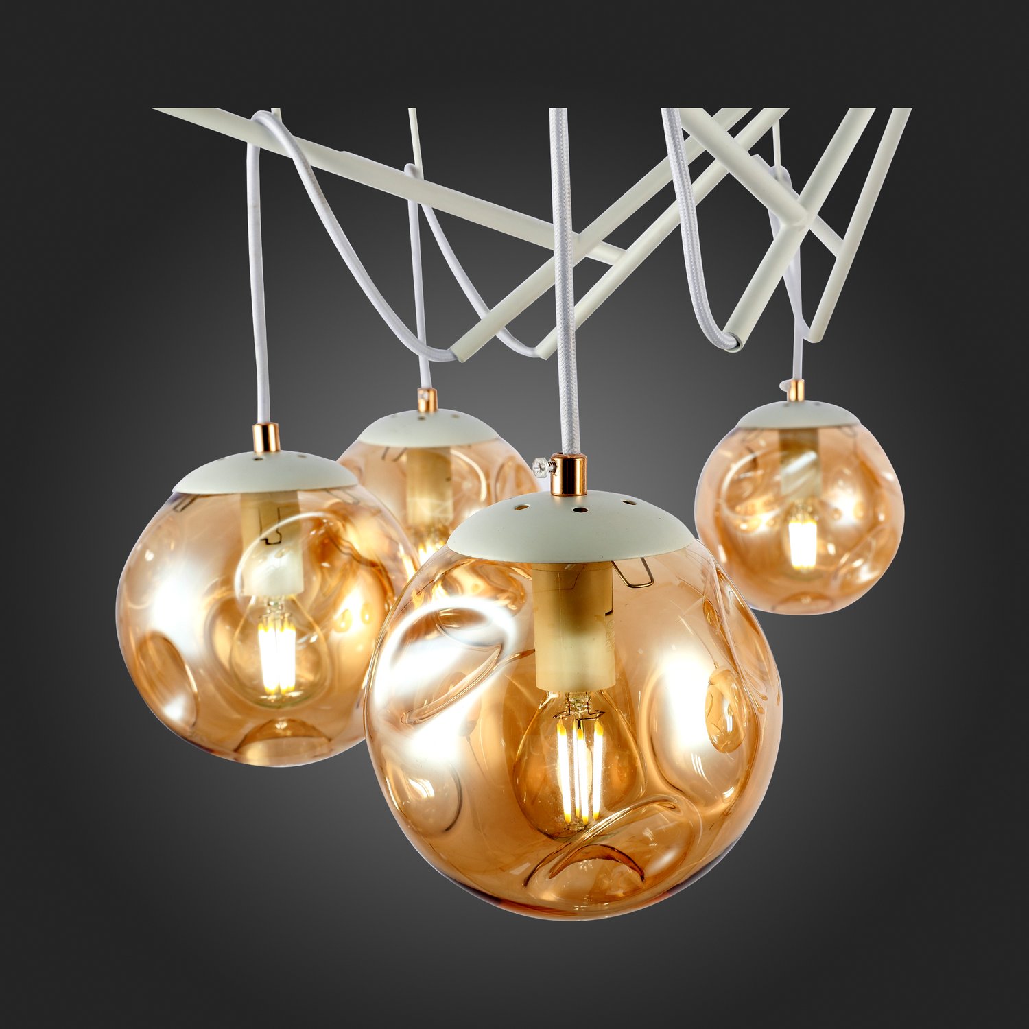 картинка SLE110202-08 Светильник потолочный Белый/Янтарный E14 8*40W