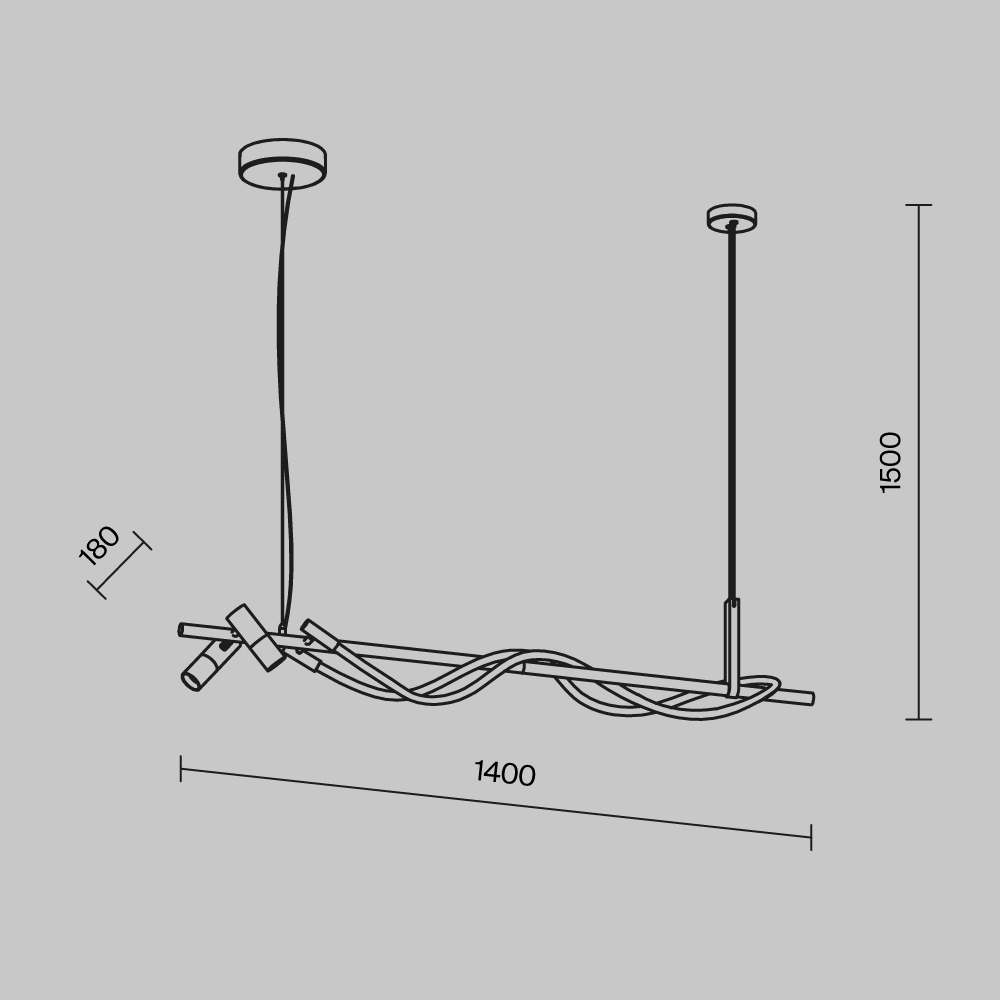 картинка Подвесной светильник Maytoni MOD166PL-L30GB3K