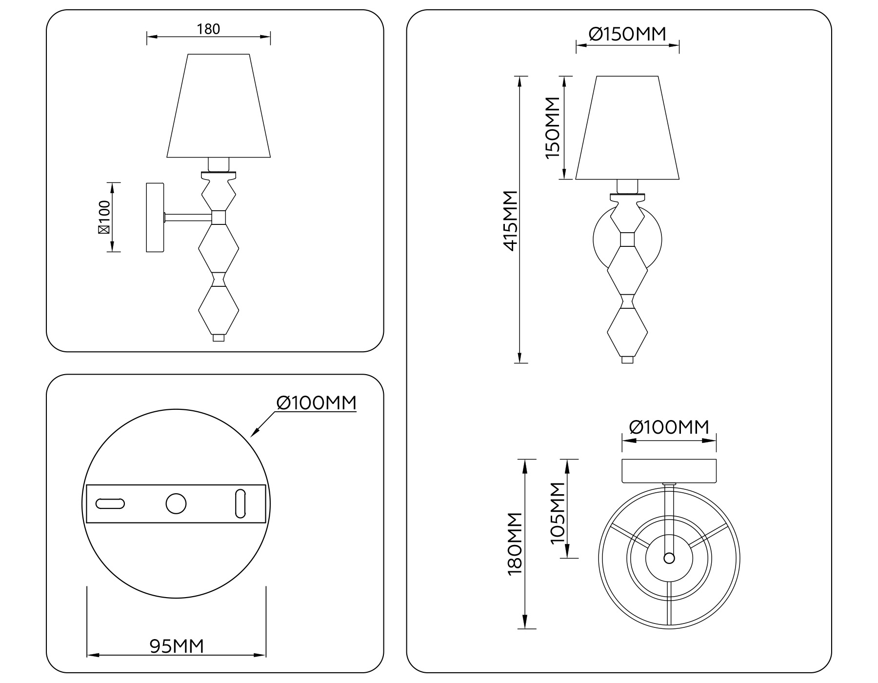 картинка Настенный светильник с абажуром LH75409