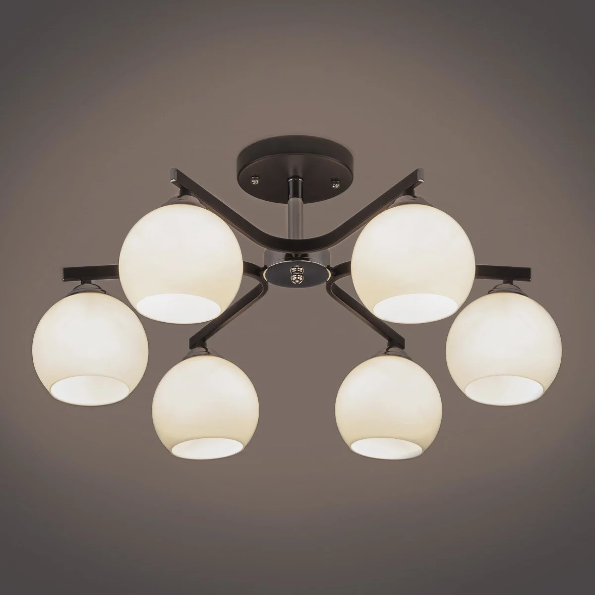 картинка Потолочная люстра с плафонами 30145/6 хром/венге