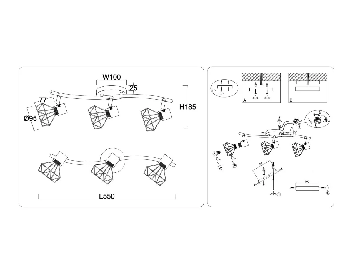 картинка Настенно-потолочный спот в стиле лофт TR8657