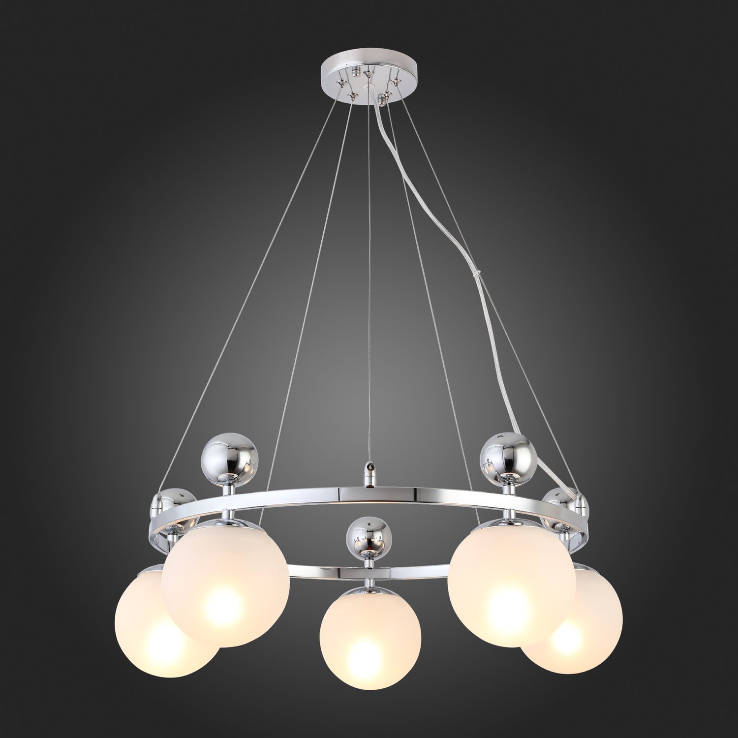 картинка SLE106103-05 Светильник подвесной Хром/Белый E27 5*60W