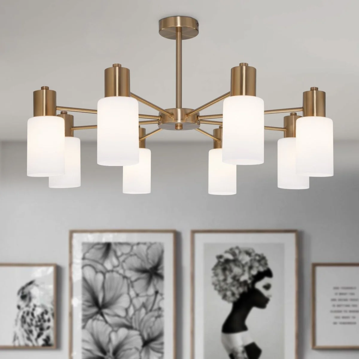 картинка Умная потолочная люстра в стиле лофт 70160/8 латунь Smart