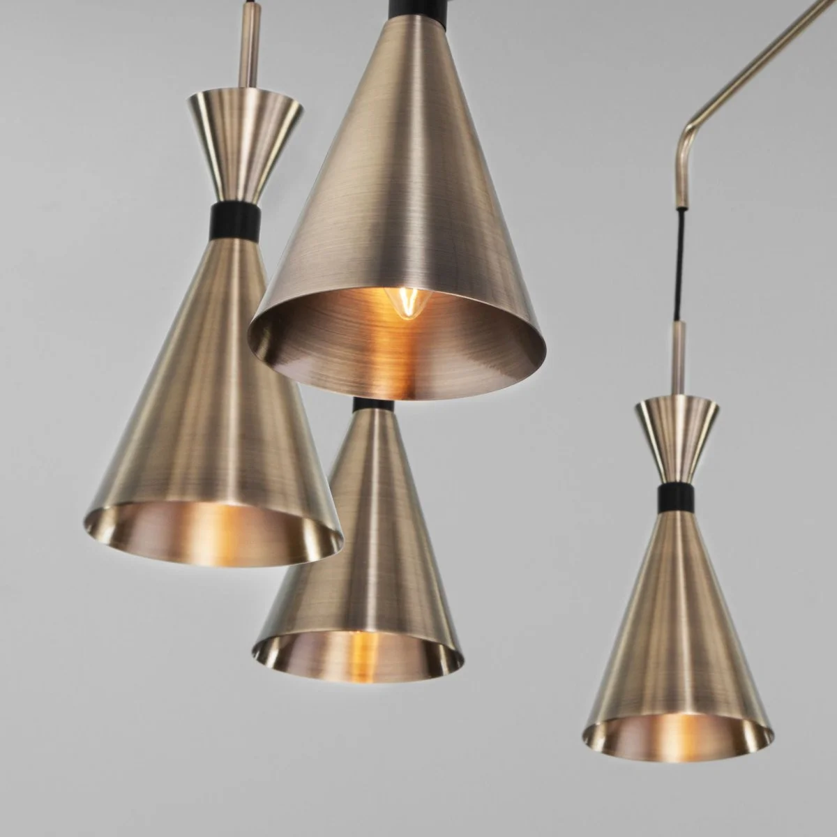 картинка Умная люстра в стиле лофт 316/10 латунь / черный