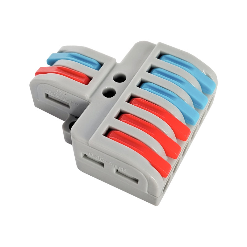 картинка Клемма проходная разветвительная КПР 222-4126 с рычагами 2/6 полюса 0.08-2.5/4мм2 (5шт./уп.) IN HOME