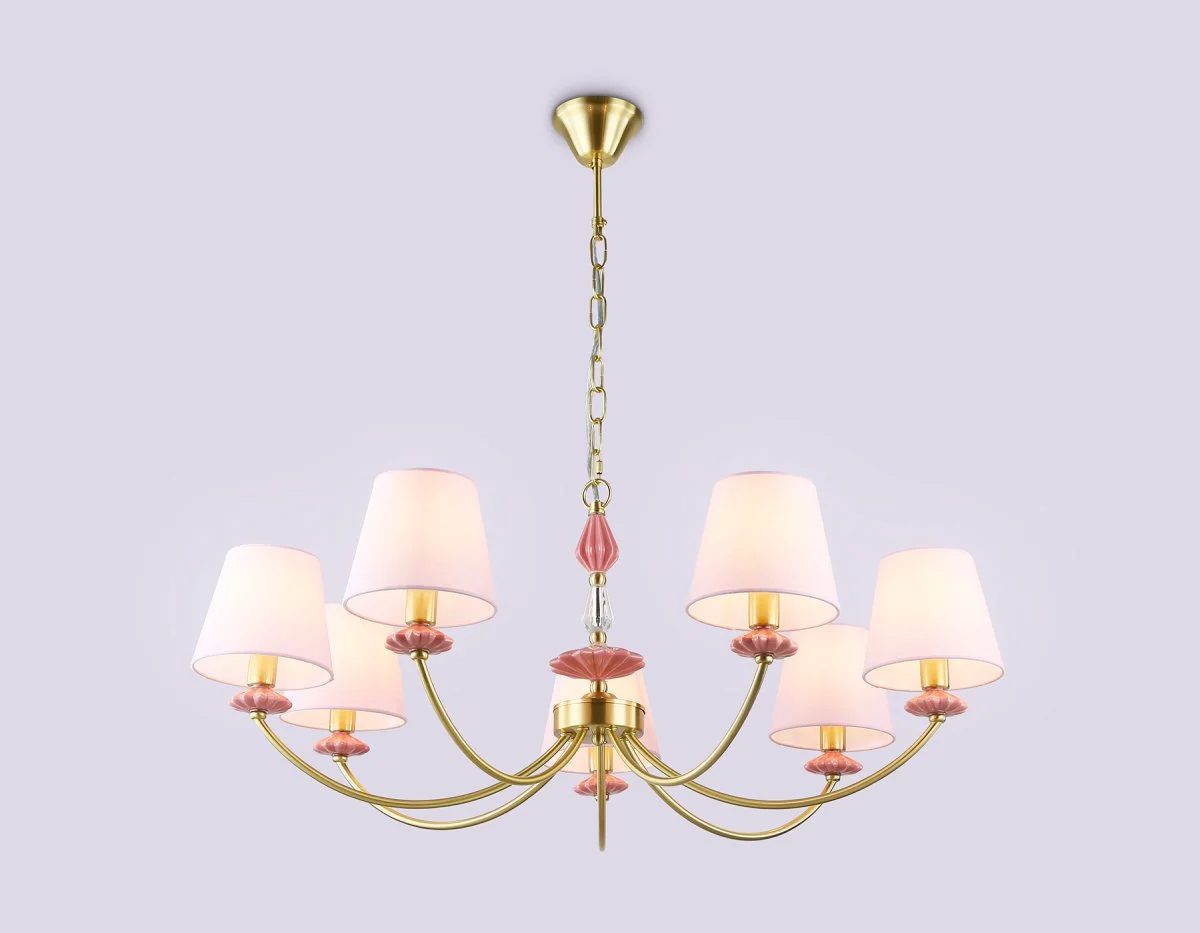 картинка Подвесная люстра с абажуром и декором из керамики LH75025