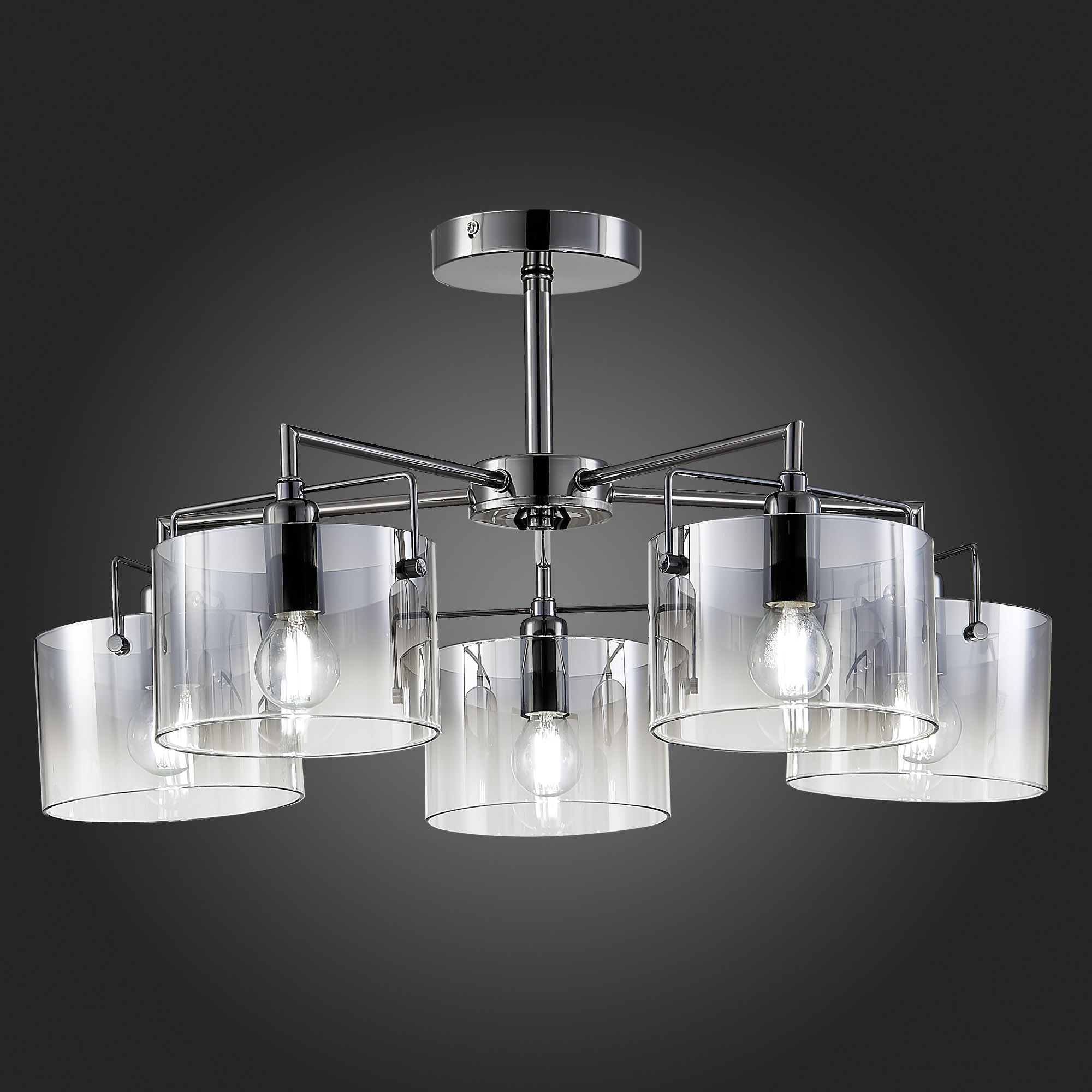 картинка SLE155602-05 Светильник потолочный Хром/Дымчатый E14 5*40W