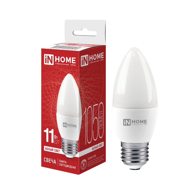 картинка Лампа светодиодная LED-СВЕЧА-VC 11Вт 230В Е27 4000К 1050Лм IN HOME