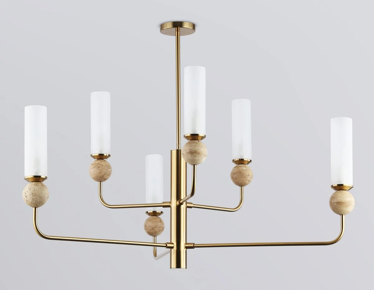 картинка Люстра на штанге с мрамором LH53251