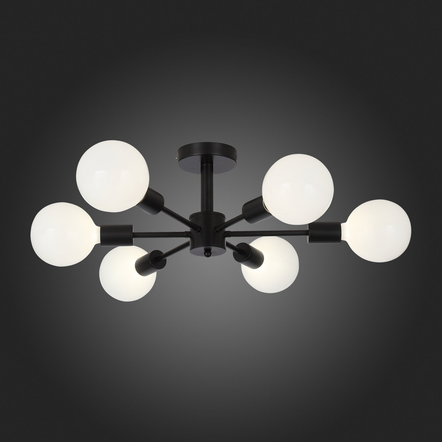 картинка SL419.402.06 Светильник потолочный Черный E27 6*60W