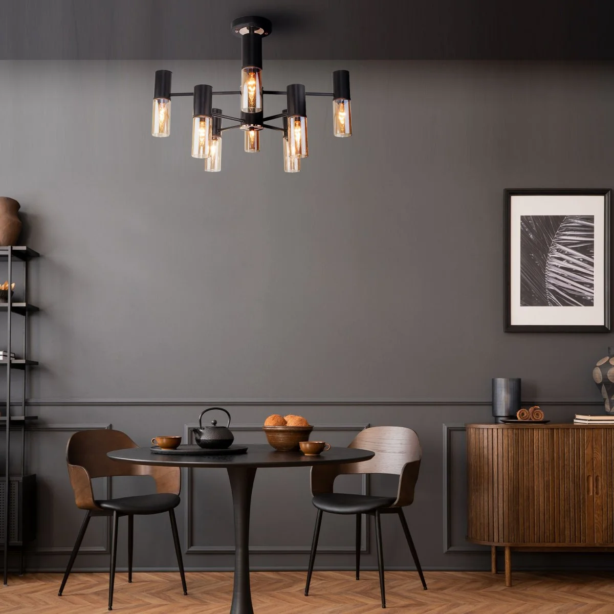 картинка Потолочная люстра в стиле лофт 70125/8 черный