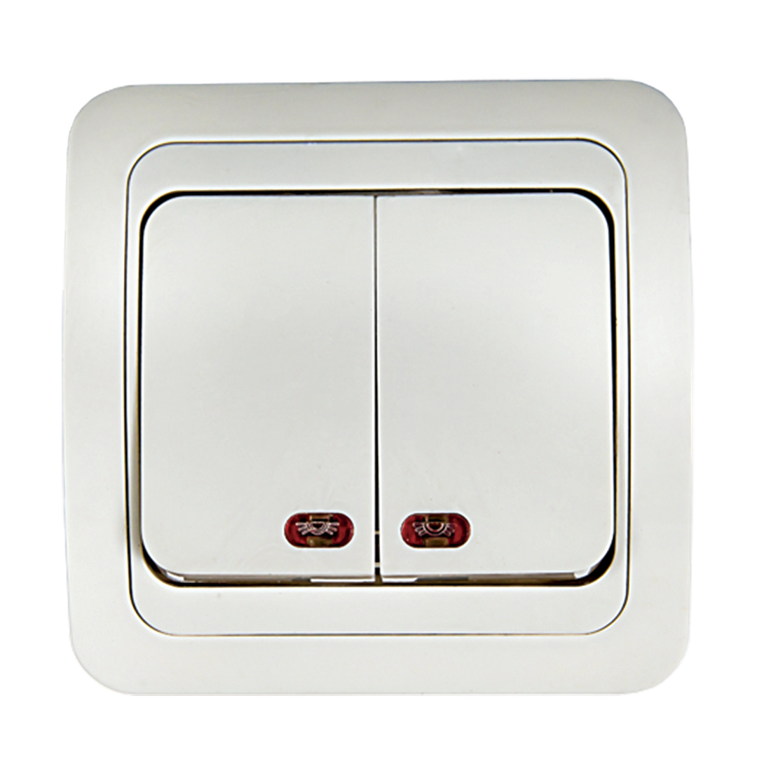 картинка Выключатель двухклавишный с подсветкой CLASSICO белый 2123 IN HOME