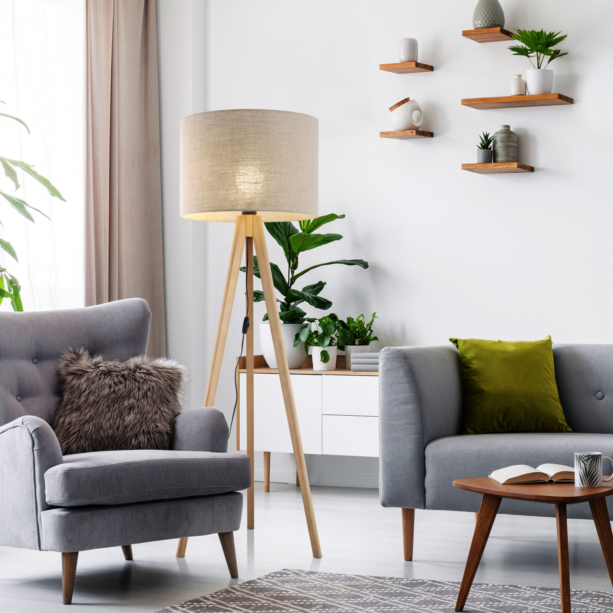 картинка Напольный светильник с тканевым абажуром 16021 Grand TK