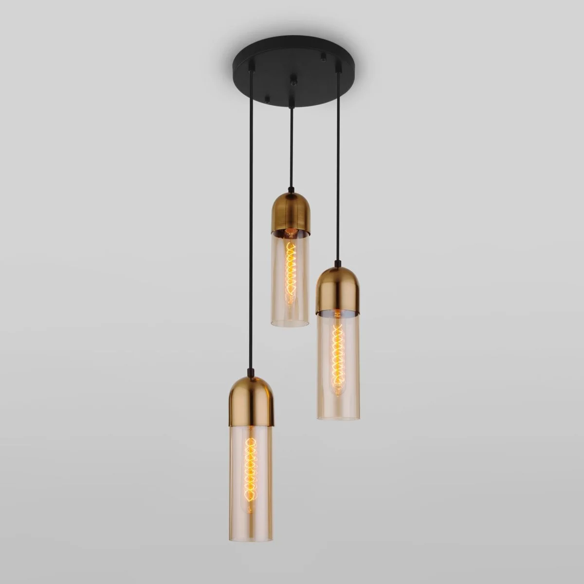 картинка Подвесной светильник со стеклянными плафонами 50180/3 янтарный