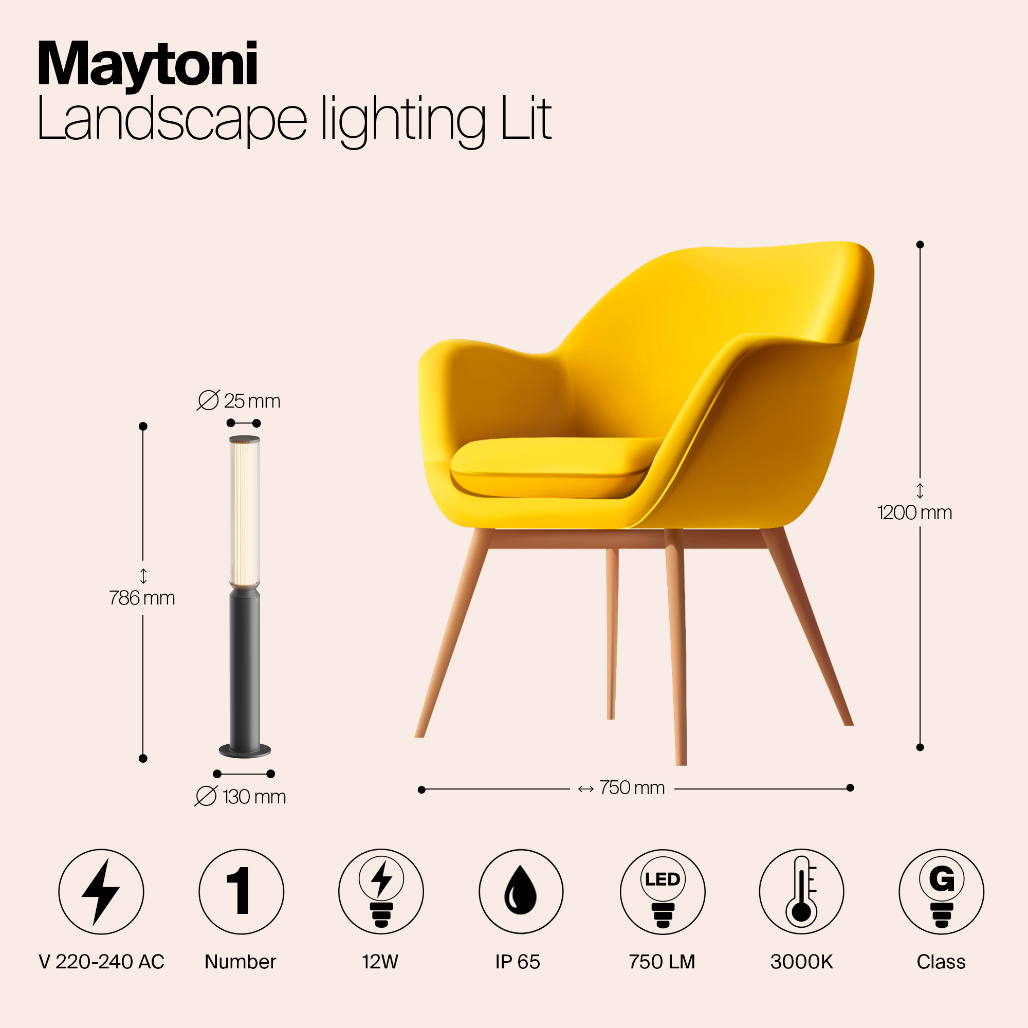 картинка Ландшафтный светильник Outdoor O593FL-L12GF3K