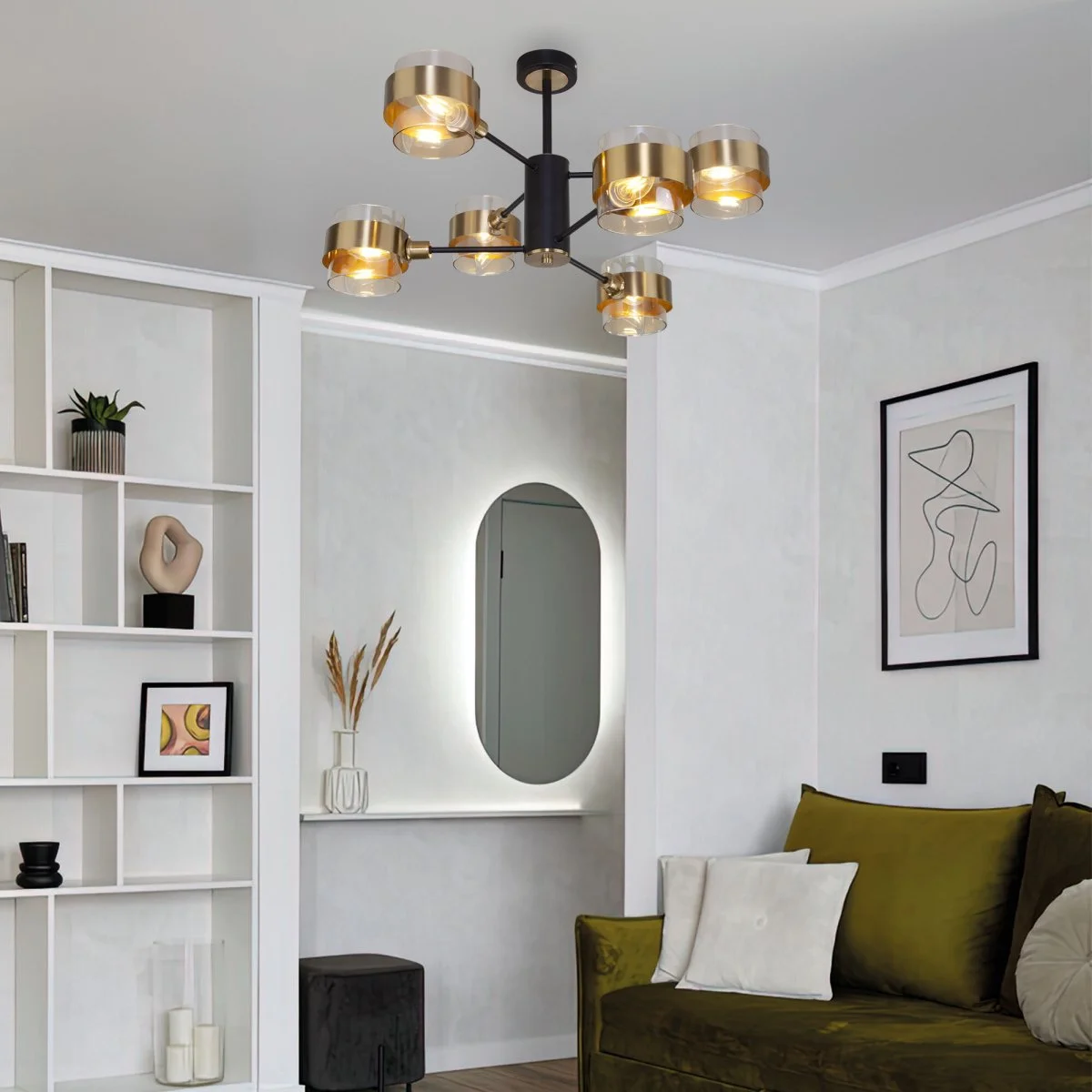 картинка Потолочная люстра в стиле лофт 70127/6 черный