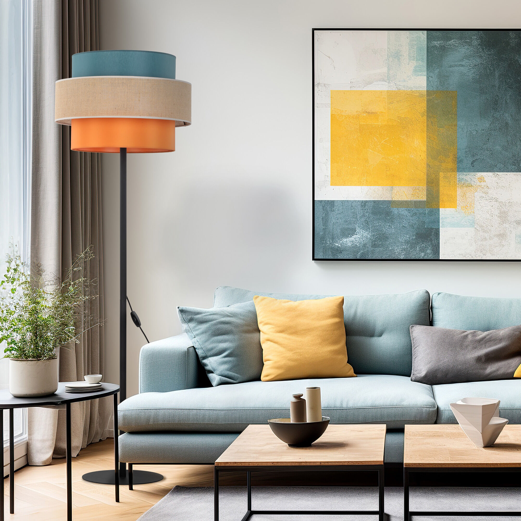 картинка Напольный светильник с тканевым абажуром 6452 Trio