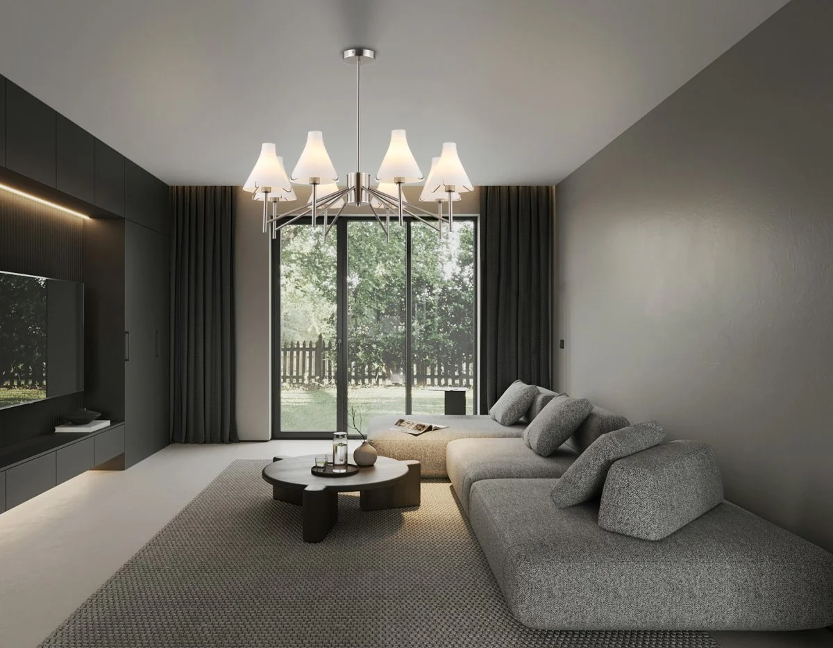 картинка Люстра со стеклянными плафонами на штанге LH57125