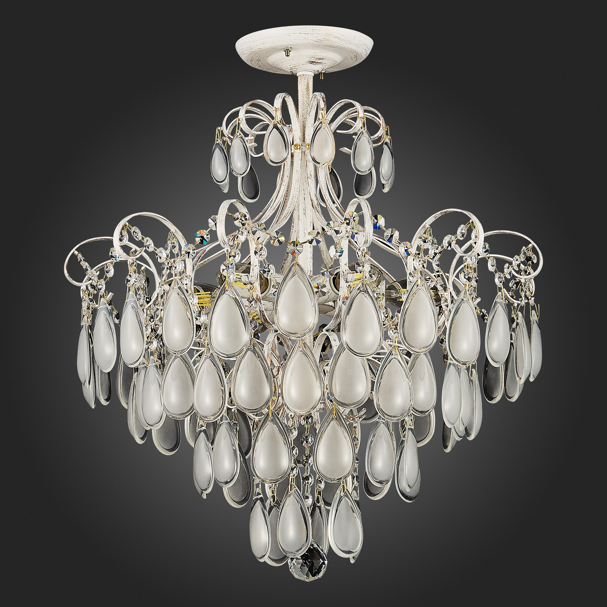 картинка SLE160302-06 Светильник потолочный Золотистый/Белый матовый E14 6*60W