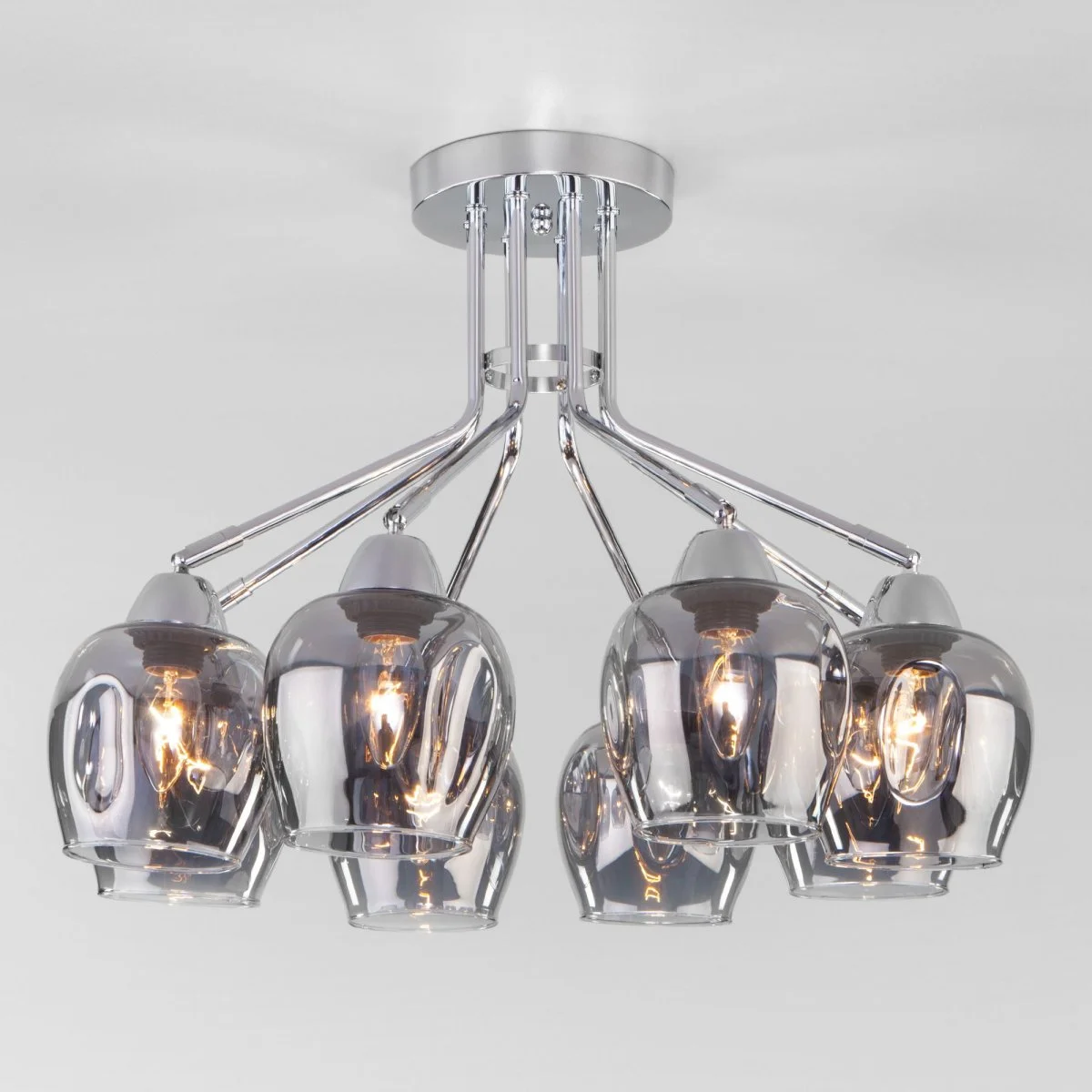 картинка Потолочная люстра со стеклянными плафонами 30164/8 хром
