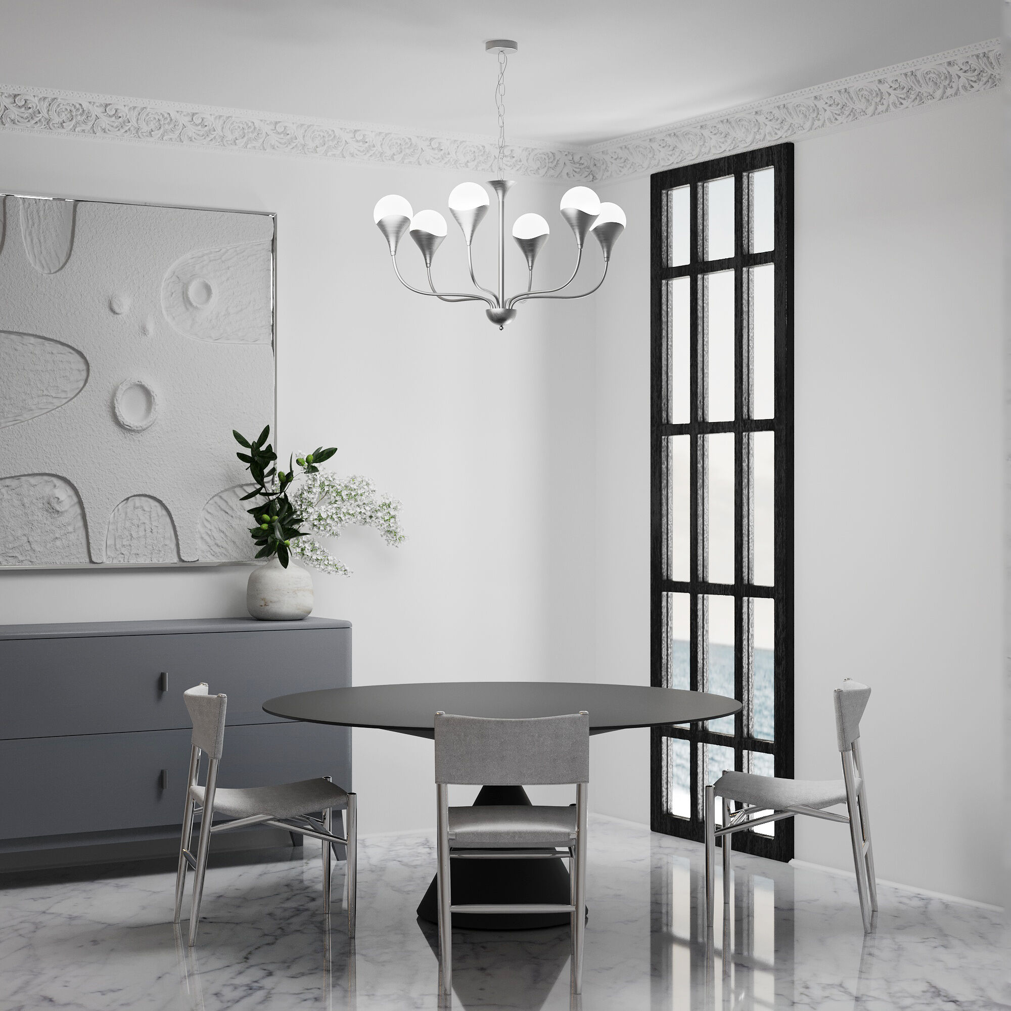 картинка Умный подвесной светильник Calyx 60169/6 никель 60169/6 никель