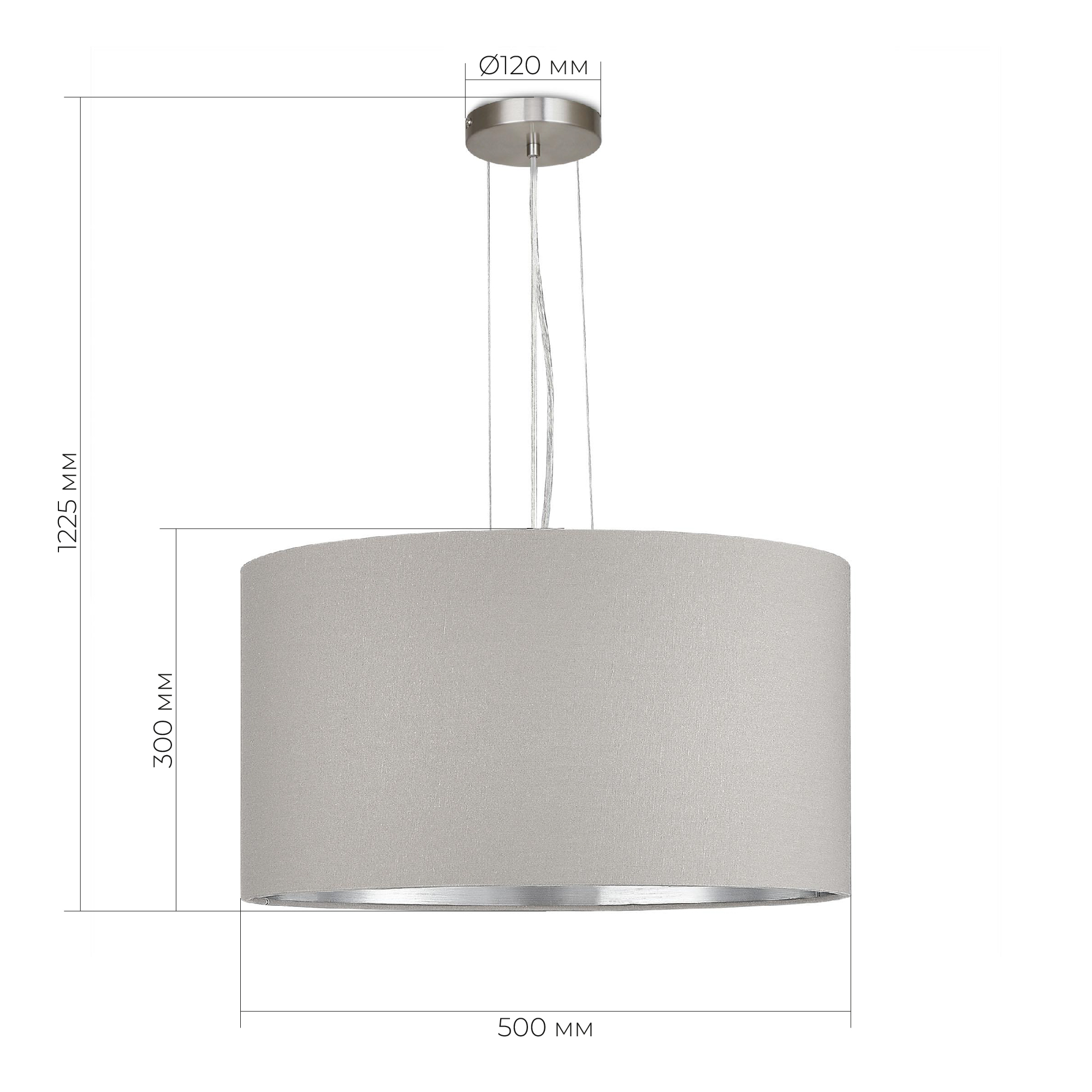 картинка SLE300513-03 Светильник подвесной Никель/Серый, Серебристый E27 3*40W