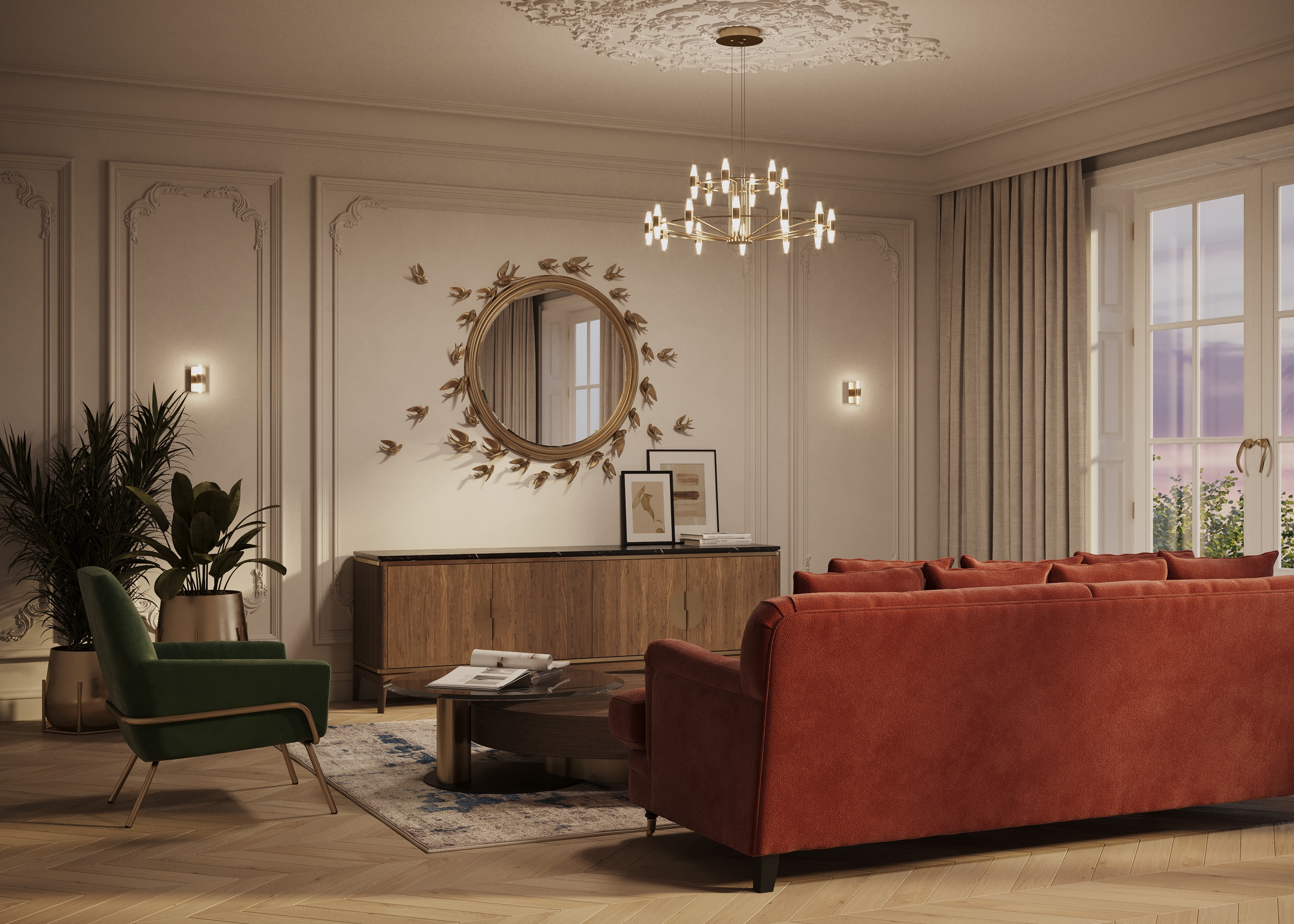 картинка Настенный светильник (бра) Maytoni MOD401WL-L6BS3K