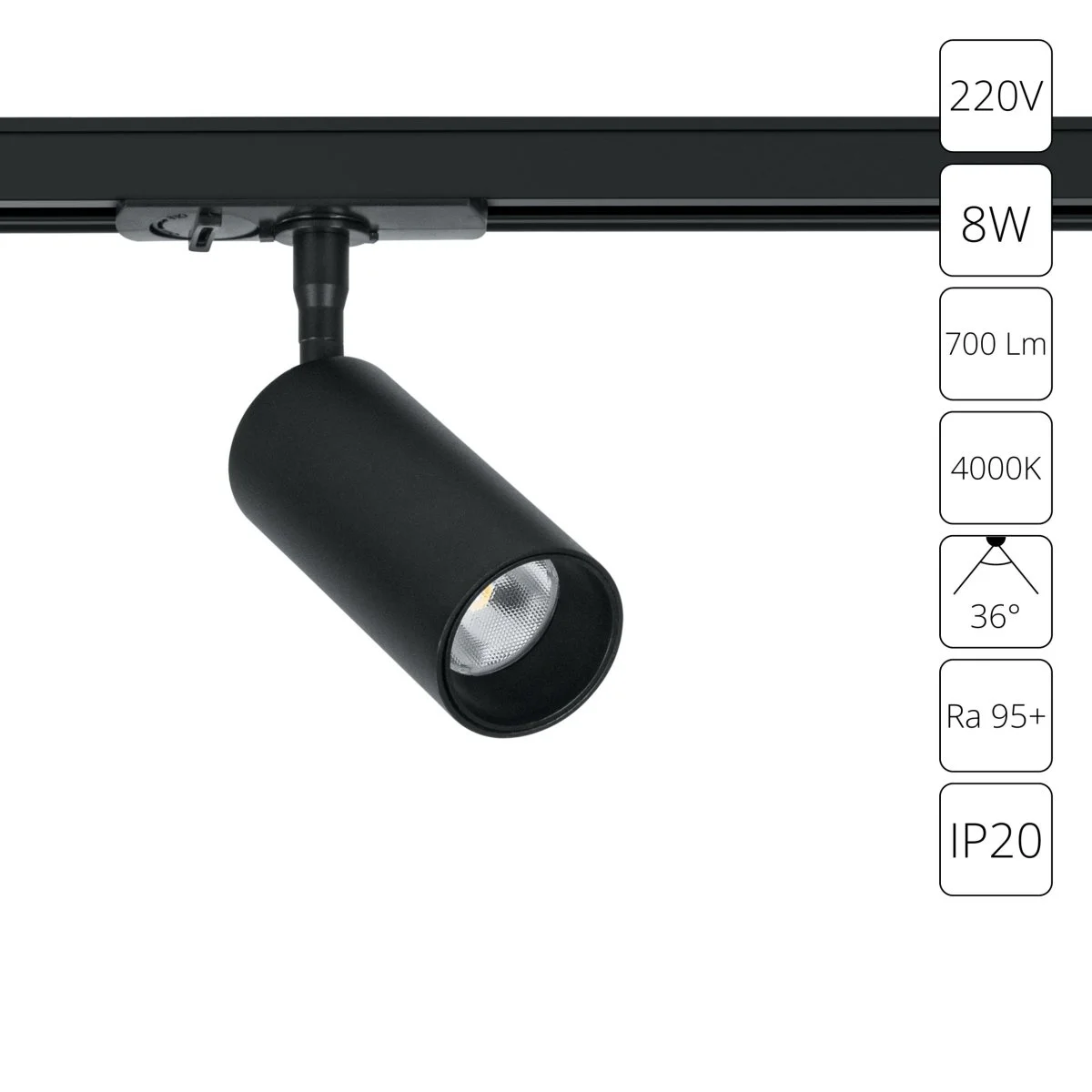 картинка Трековый светильник Arte Lamp AERO A1345PL-1BK