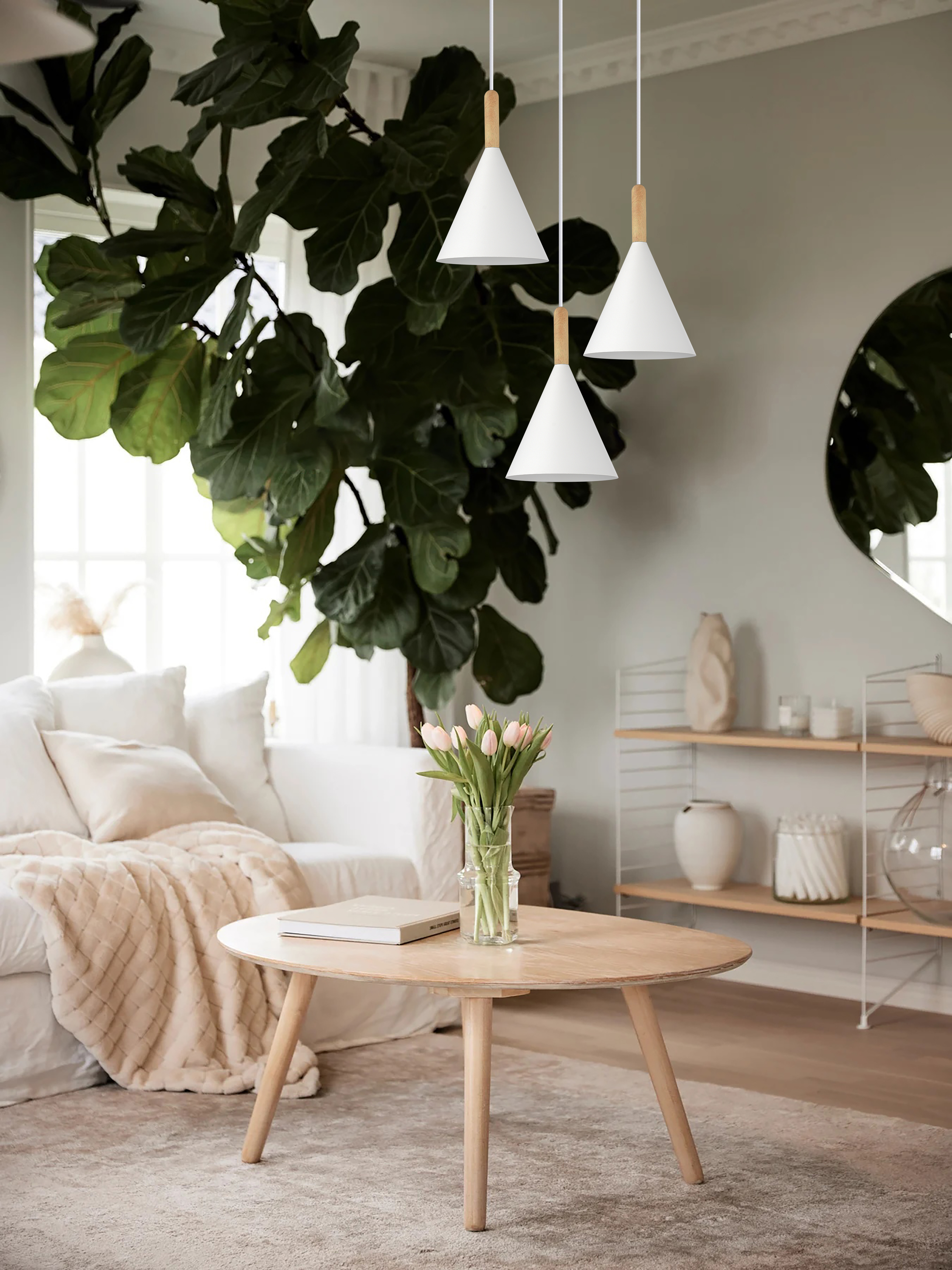 картинка SLE1255-513-03 Светильник подвесной Белый/Белый E27 3*40W