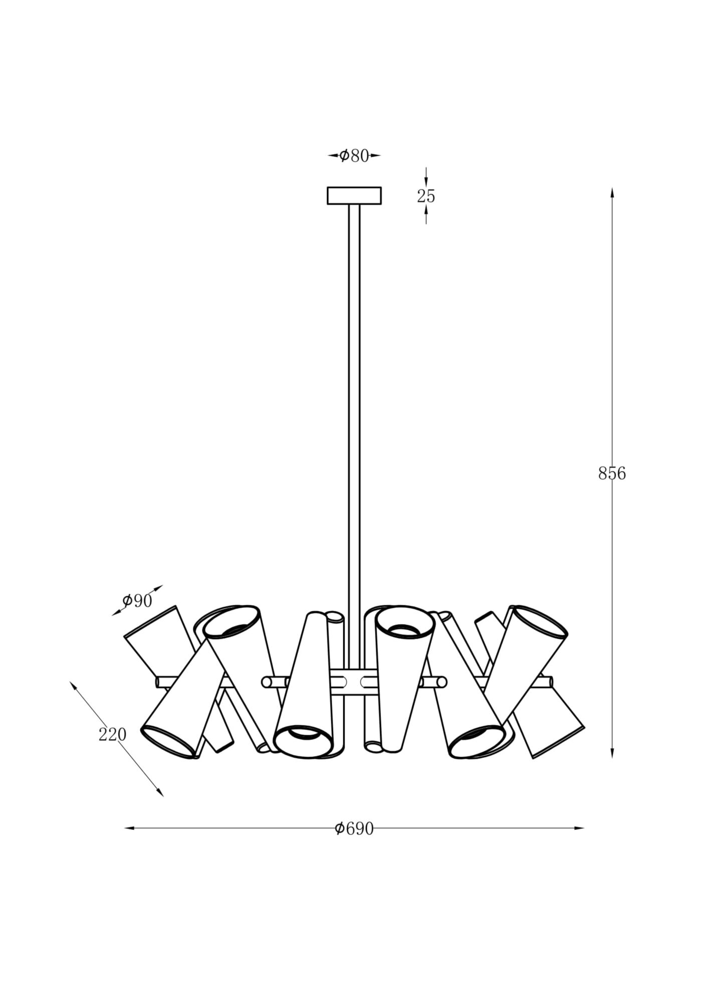картинка Подвесной светильник Maytoni MOD095PL-14BS