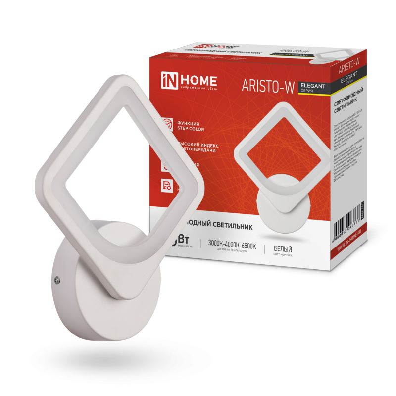 картинка Светильник светодиодный ELEGANT ARISTO-W 15Вт 230В 3000-6500K 1200Лм STEP COLOR белый IN HOME