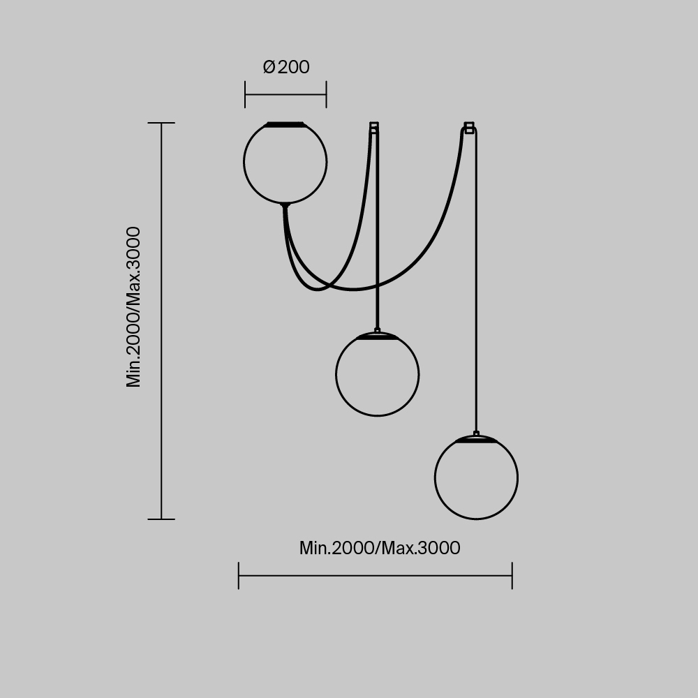 картинка Подвесной светильник Maytoni MOD427PL-L30B3K1