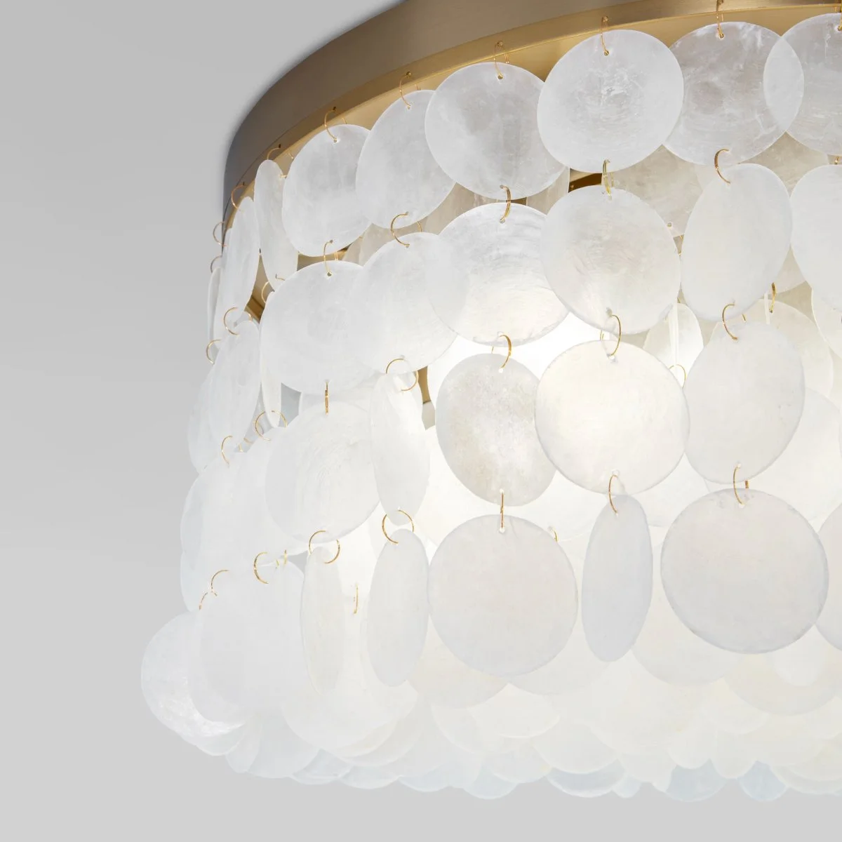 картинка Умная потолочная люстра с перламутром 60084/5 латунь/перламутр Smart