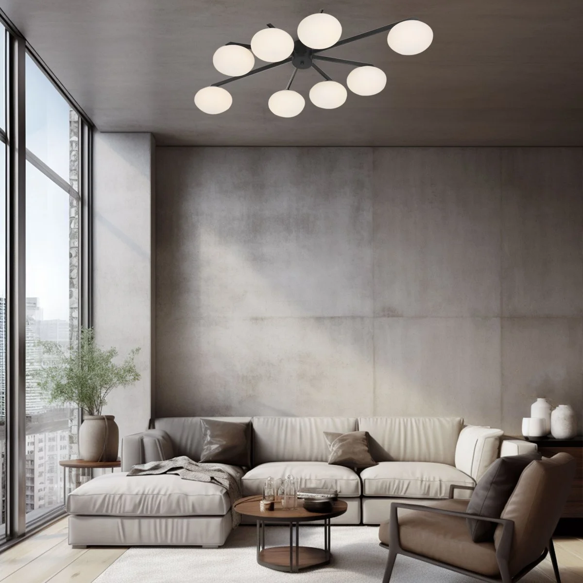 картинка Умный потолочный светильник 70220/8 черный Smart