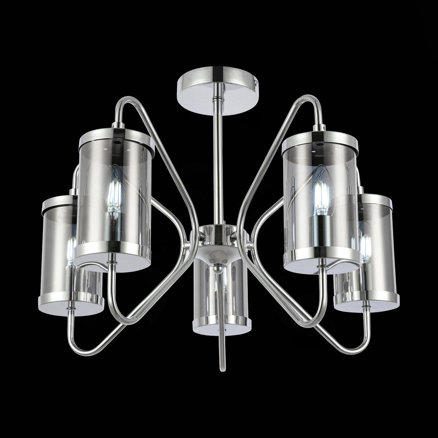 картинка SLE102302-05 Светильник потолочный Хром/Дымчатый E14 5*40W