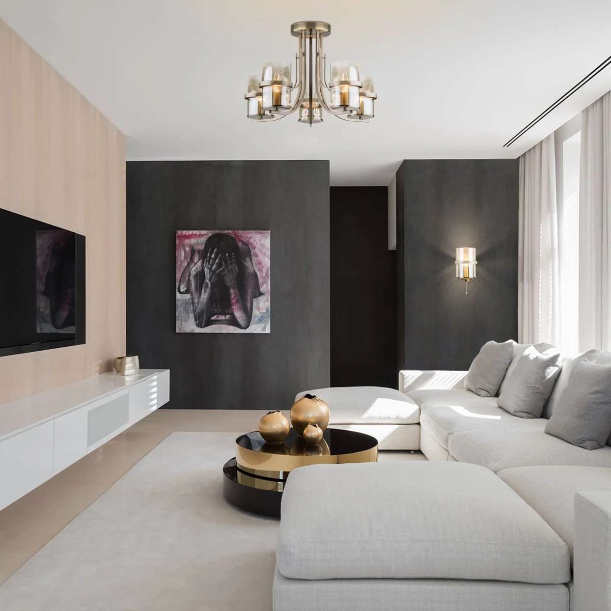 картинка Потолочная люстра со стеклянными плафонами 60085/5