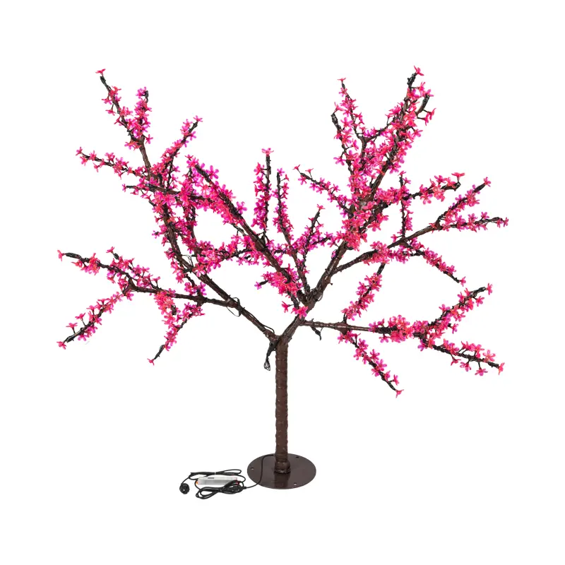 картинка Светодиодное дерево Сакура, высота 1,5м, диаметр кроны 1,8м, розовые светодиоды, IP65, понижающий трансформатор в комплекте NEON-NIGHT