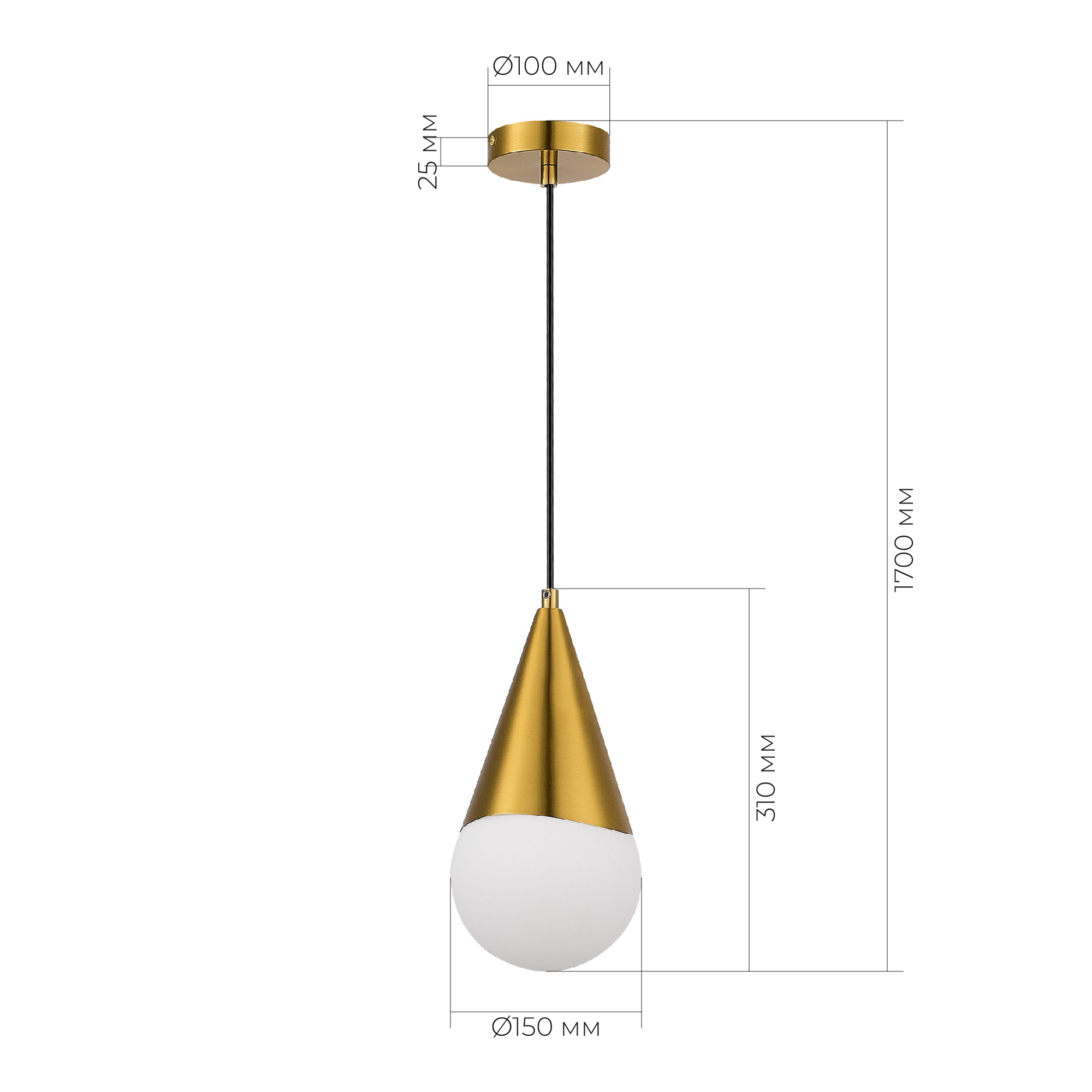 картинка SLE1197-203-01 Светильник подвесной Золотистый/Белый E27 1*40W