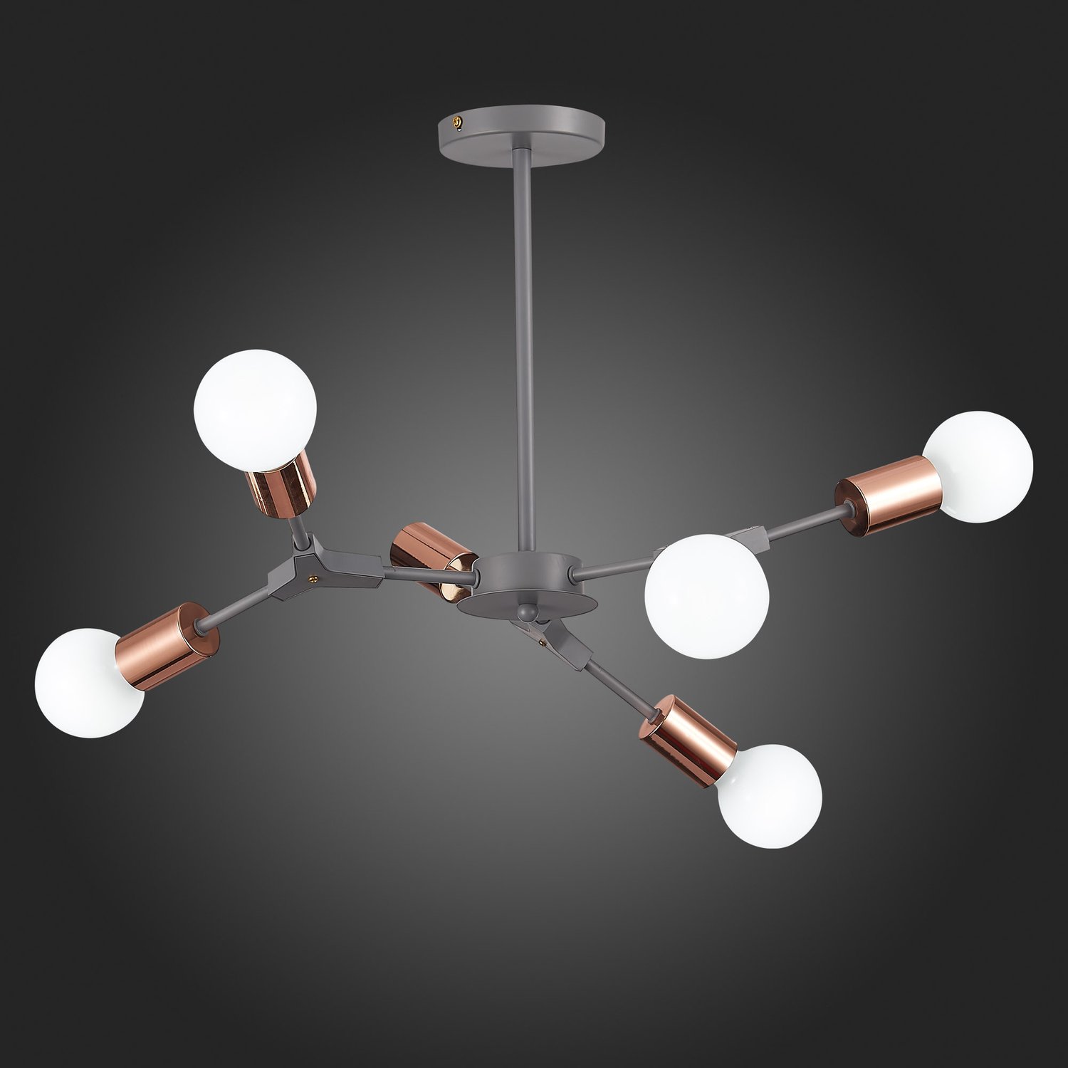 картинка SLE106403-06 Светильник потолочный Серый, Розовое золото E27 6*60W