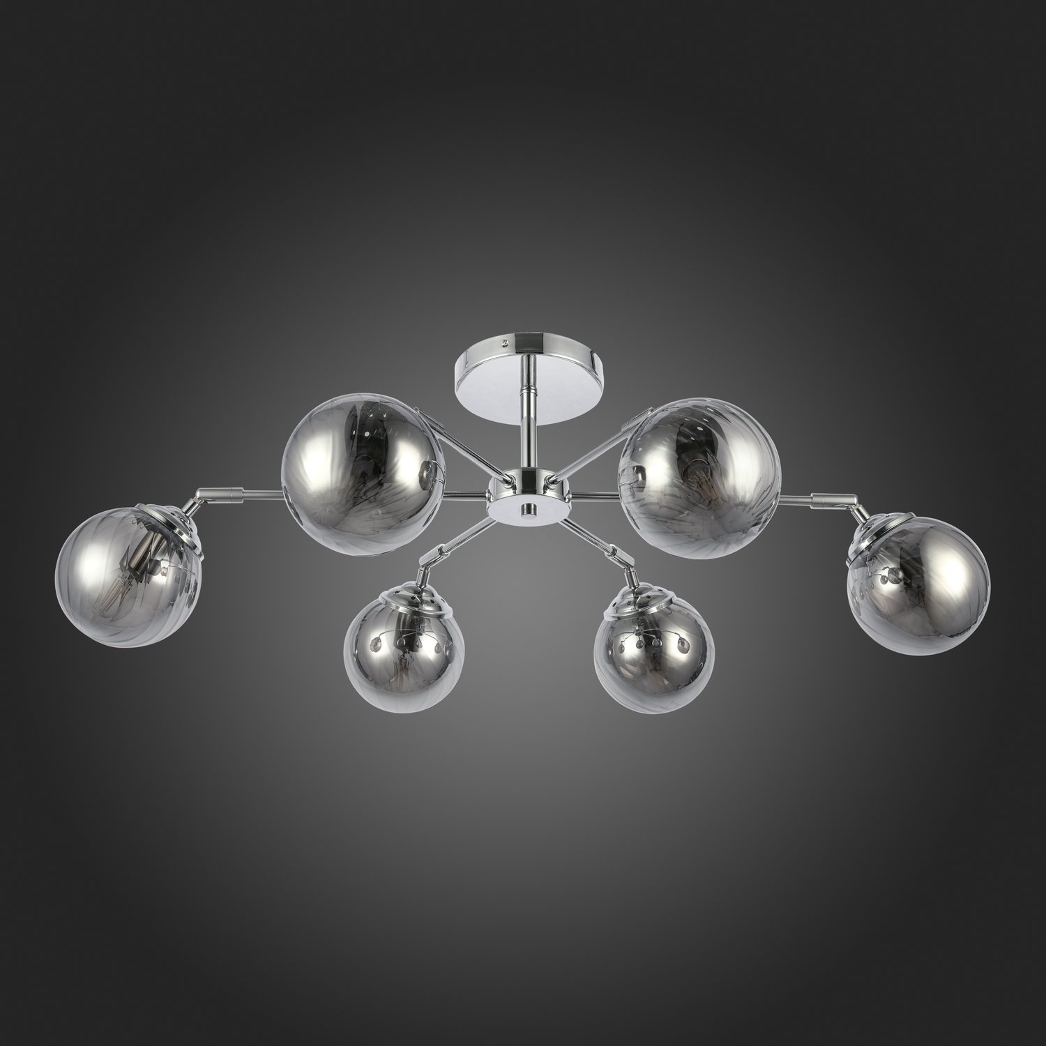 картинка SLE102202-06 Светильник потолочный Хром/Дымчатый E14 6*40W