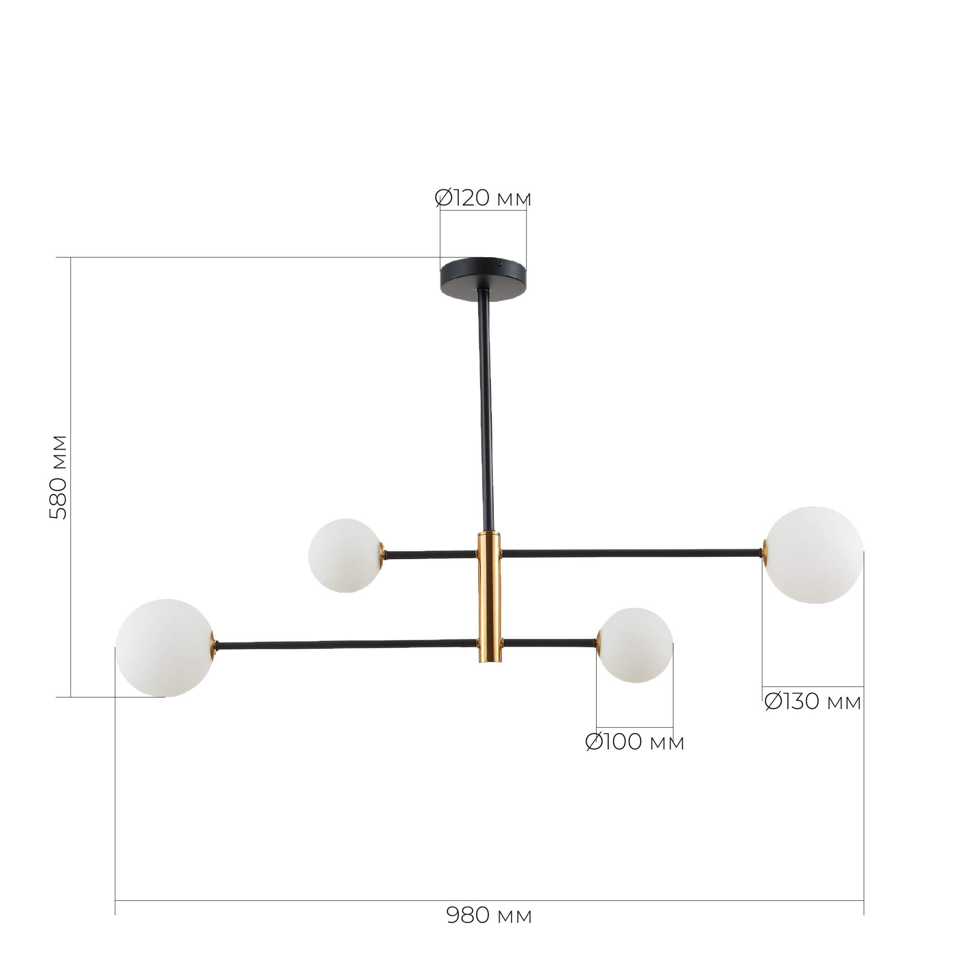 картинка SLE220103-04 Светильник потолочный Черный, Бронза/Белый G9 4*5W