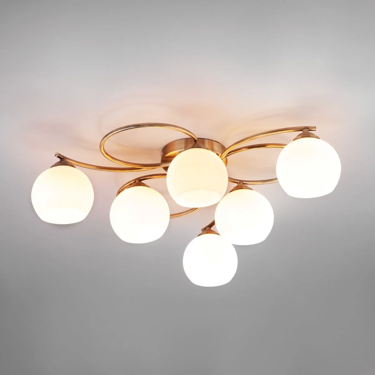 картинка Потолочная люстра с плафонами 30144/6 античная бронза